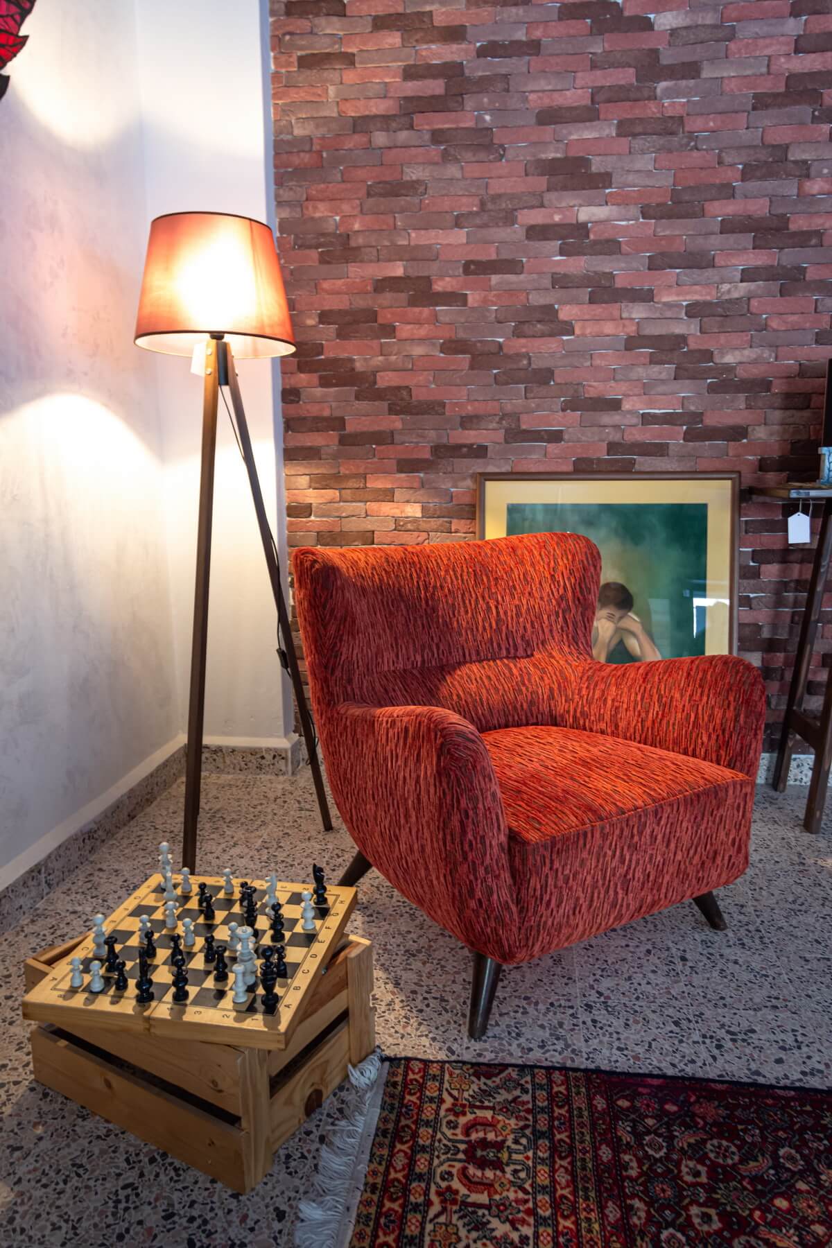 Original Vintage French Art Déco Bergère - Brick Fabric — RockFort Boutique Lebanon