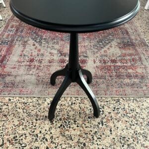 Black Side Table with Rounded Top and Elegant Legs — RockFort Boutique Lebanon