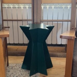 Side Table, Star Shape - Solid Wood, Dark Green Painting — RockFort Boutique Lebanon