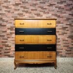 Chest of Drawers – French Oak with Black Drawers - Vintage & Refurbished — RockFort Boutique Lebanon