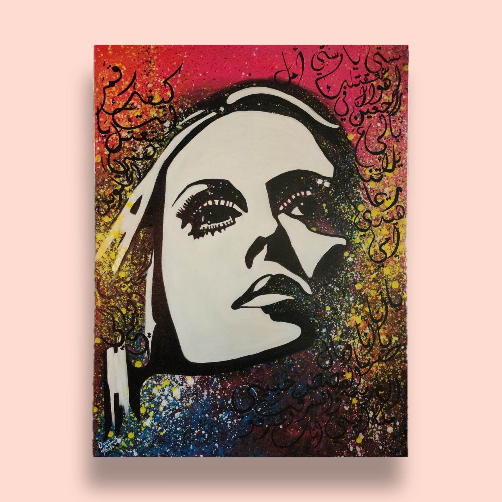 Fairuz Painting by OSCarts, Acrylic Artwork, The Iconic figure of Lebanese Art and Culture — RockFort Boutique Lebanon