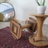 Side Table – Mix of Walnut & Cedar Wood, Handcrafted as One Piece — RockFort Boutique Lebanon