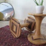 Side Table – Mix of Walnut & Cedar Wood, Handcrafted as One Piece — RockFort Boutique Lebanon