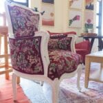 Bergère Louis XV - Rose Pattern- White Finished — RockFort Boutique Lebanon