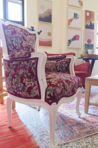 Bergère Louis XV - Rose Pattern- White Finished — RockFort Boutique Lebanon
