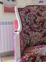 Bergère Louis XV - Rose Pattern- White Finished - Image 3