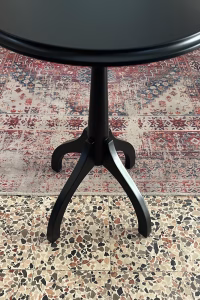 Black Side Table with Rounded Top and Elegant Legs — RockFort Boutique Lebanon