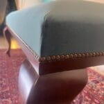 Classic Window 2 Seaters - with Walnut Wood and Blue Petrol Fabric - Image 3