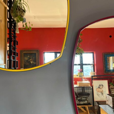 Set of 3 Colorful Modern Wall Mirrors: Yellow, Deep Blue, Dark Purple - Image 8