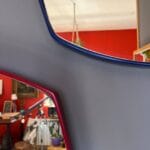 Set of 3 Colorful Modern Wall Mirrors: Yellow, Deep Blue, Dark Purple - Image 4