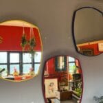 Set of 3 Colorful Modern Wall Mirrors: Yellow, Deep Blue, Dark Purple - Image 3