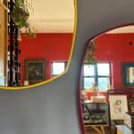 Set of 3 Colorful Modern Wall Mirrors: Yellow, Deep Blue, Dark Purple - Image 7