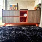 Modern Sideboard in Peach Color - 2 big drawers & 1 cabinet for Storage - Image 3