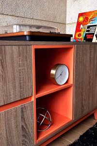 Modern Sideboard in Peach Color - 2 big drawers & 1 cabinet for Storage — RockFort Boutique Lebanon