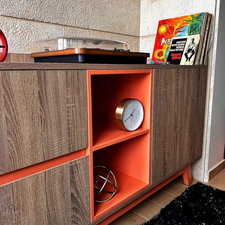 Modern Sideboard in Peach Color - 2 big drawers & 1 cabinet for Storage — RockFort Boutique Lebanon
