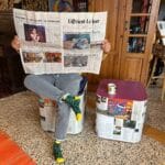 Reading Wood Box with painted top and upcycled newspaper sides - Image 2