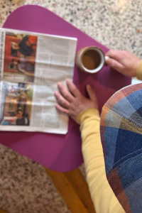 Reading Wood Box with painted top and upcycled newspaper sides — RockFort Boutique Lebanon