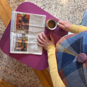 Reading Wood Box with painted top and upcycled newspaper sides — RockFort Boutique Lebanon
