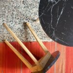 Rounded Side Table in a Marble-Look - Image 2