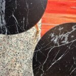 Rounded Side Table in a Marble-Look - Image 3