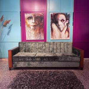 Green Velvet 3 seaters channel-tufted sofa — RockFort Boutique Lebanon
