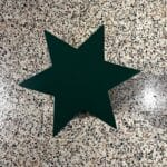 Side Table, Star Shape - Solid Wood, Dark Green Painting - Image 3