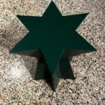 Side Table, Star Shape - Solid Wood, Dark Green Painting - Image 4