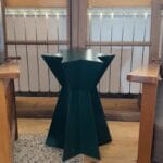 Side Table, Star Shape - Solid Wood, Dark Green Painting — RockFort Boutique Lebanon
