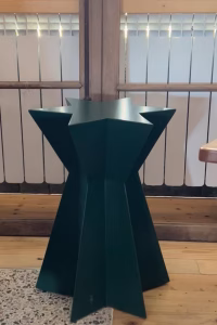 Side Table, Star Shape - Solid Wood, Dark Green Painting — RockFort Boutique Lebanon
