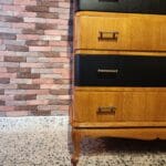 Chest of Drawers – French Oak with Black Drawers - Vintage & Refurbished - Image 2