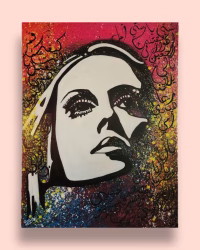 Fairuz Painting by OSCarts, Acrylic Artwork, The Iconic figure of Lebanese Art and Culture — RockFort Boutique Lebanon