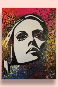 Fairuz Painting by OSCarts, Acrylic Artwork, The Iconic figure of Lebanese Art and Culture — RockFort Boutique Lebanon