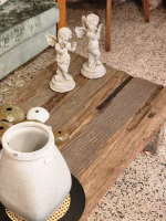 Solid Natural Wood + Chrome Legs