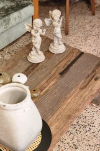 Solid Natural Wood + Chrome Legs