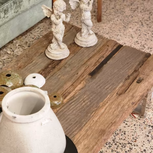 Solid Natural Wood + Chrome Legs