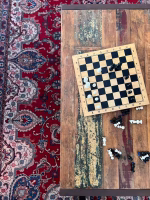 Vintage-Style Wooden Coffee Table with Steel Legs - Image 2