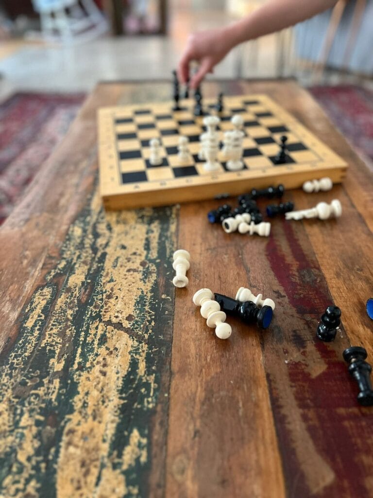 Vintage-Style Wooden Coffee Table with Steel Legs — RockFort Boutique Lebanon