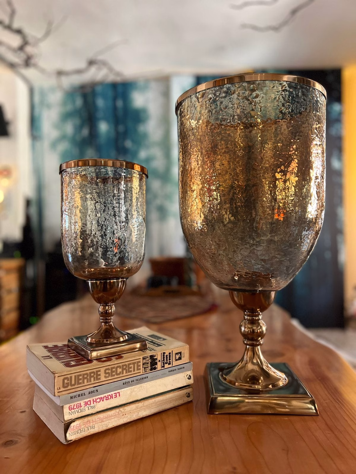 2 Hurricane Candle Holders – Bronze Finish — RockFort Boutique Lebanon 2 Hurricane Candle Holders – Bronze Finish — RockFort Boutique Lebanon