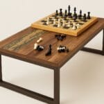 Vintage-Style Wooden Coffee Table with Steel Legs - Image 8