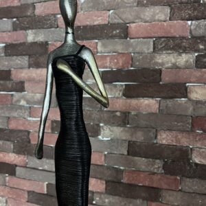 Art Nouveau Femme Sculpture – Elegant Silver Cast