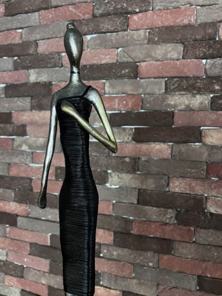 Art Nouveau Femme Sculpture – Elegant Silver Cast