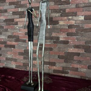 Art Nouveau Femme Sculpture – Elegant Silver Cast