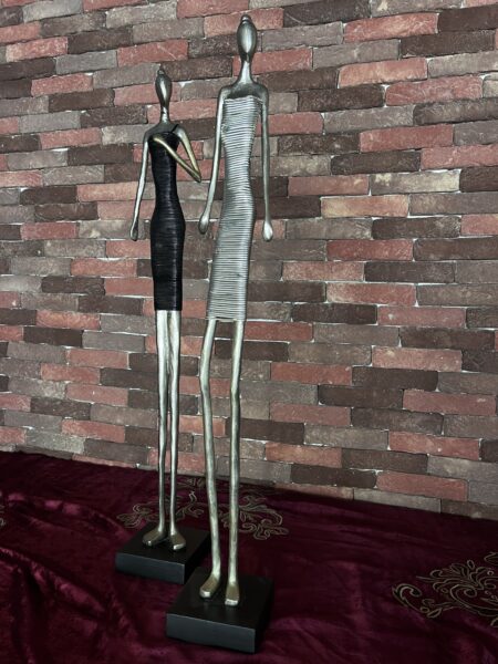 Art Nouveau Femme Sculpture – Elegant Silver Cast
