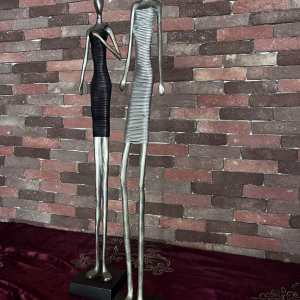 Art Nouveau Femme Sculpture – Elegant Silver Cast