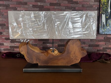 Teak Wood Table Lamp – Wrought Iron | Light & Living