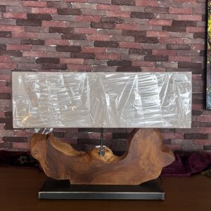 Teak Wood Table Lamp – Wrought Iron | Light & Living