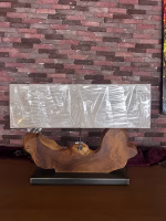 Teak Wood Table Lamp – Wrought Iron | Light & Living