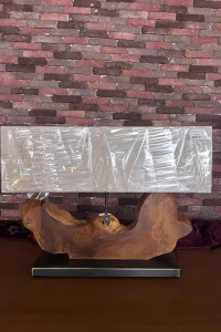Teak Wood Table Lamp – Wrought Iron | Light & Living