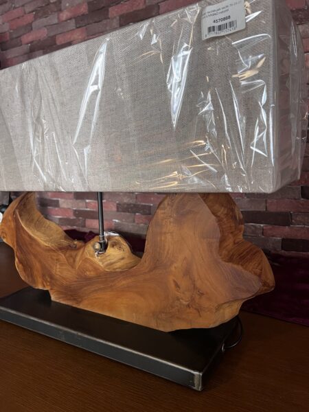 Teak Wood Table Lamp – Wrought Iron | Light & Living