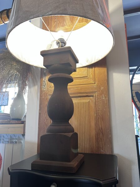 Wooden Table Lamp – Linen Shade | Light & Living